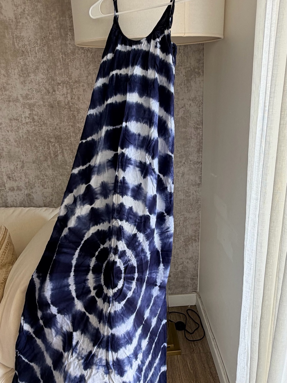 Tie-Dye Navy and White Maxi Dress - Women